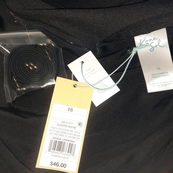 Kona Sol Flounce Bandeau Strapless One Piece Swimsuit Size 16 - Picture 5 of 11